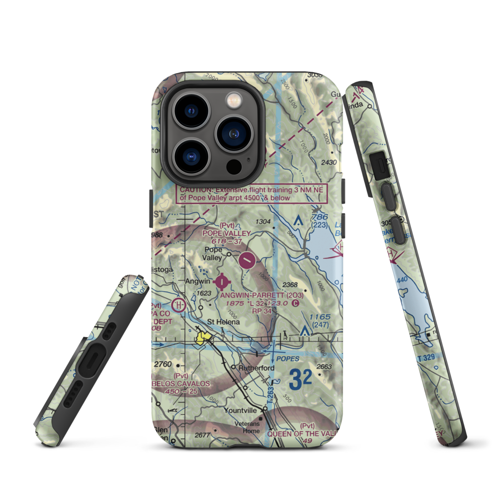 Pope Valley Airport (05CL) VFR Sectional  Tough iPhone Case iPhone 13 Pro model shown