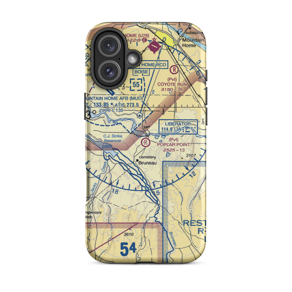Poplar Point Airport (ID42) VFR Sectional  Tough iPhone Case iPhone 16 Plus model shown