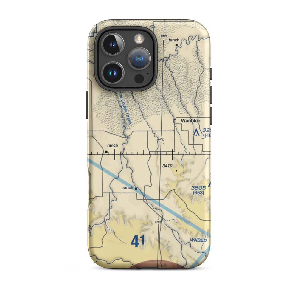 Porch Ranch Airport (0SD7) VFR Sectional  Tough iPhone Case iPhone 16 Pro Max model shown