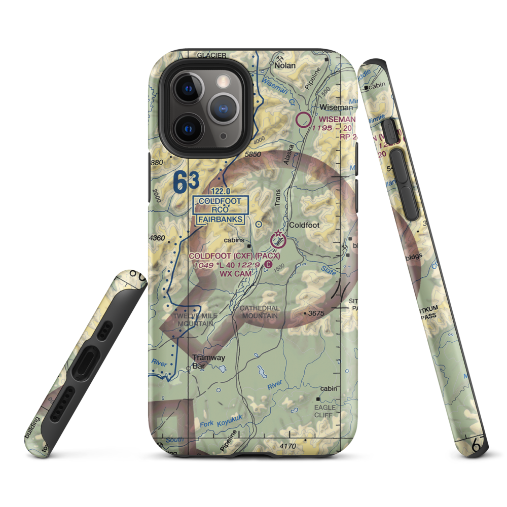 Porcupine Creek Airport (PCK) VFR Sectional  Tough iPhone Case iPhone 11 Pro model shown