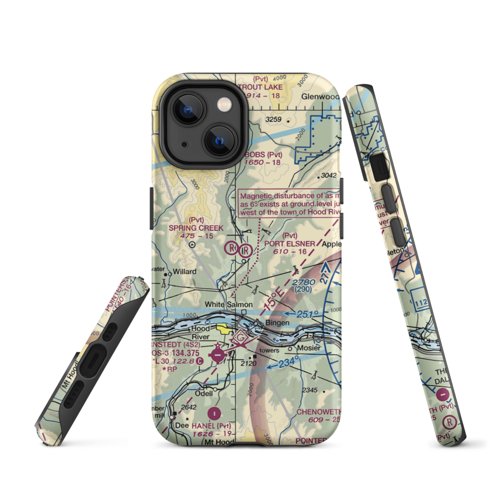 Port Elsner Airport (75WA) VFR Sectional  Tough iPhone Case iPhone 14 model shown