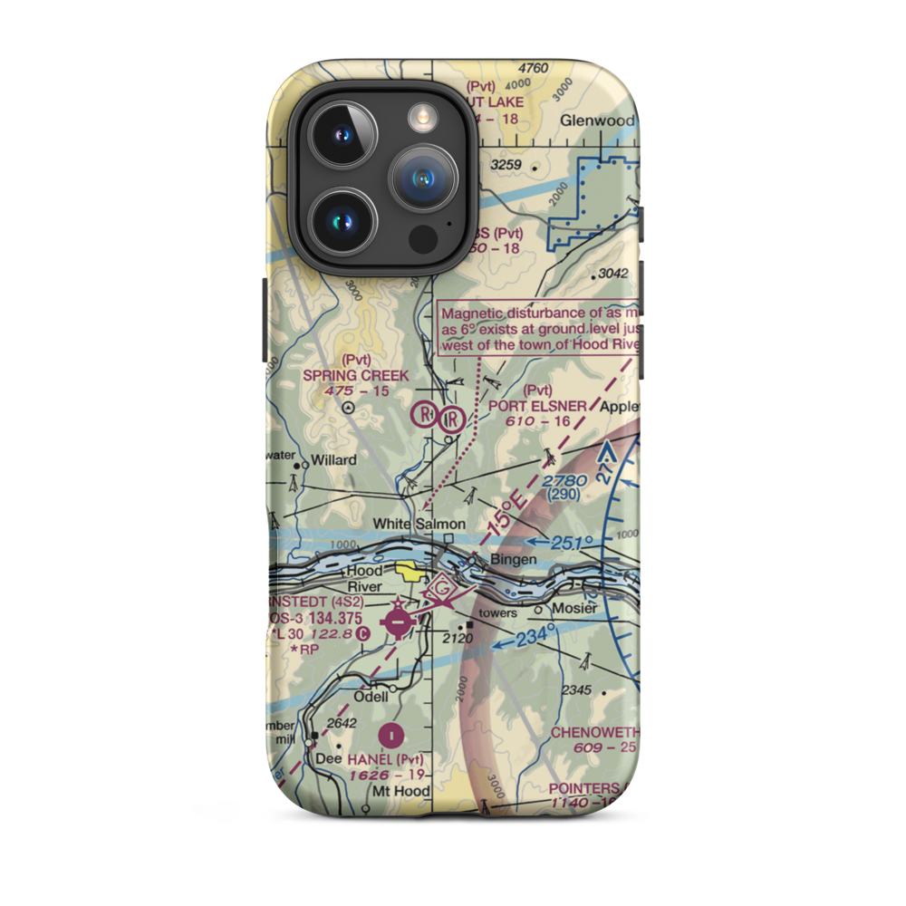 Port Elsner Airport (75WA) VFR Sectional  Tough iPhone Case iPhone 16 Pro Max model shown