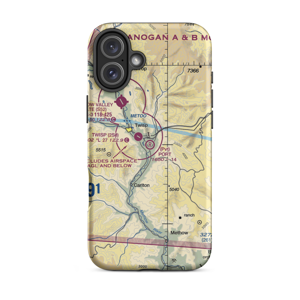 Port Field (WS87) VFR Sectional  Tough iPhone Case iPhone 16 Plus model shown