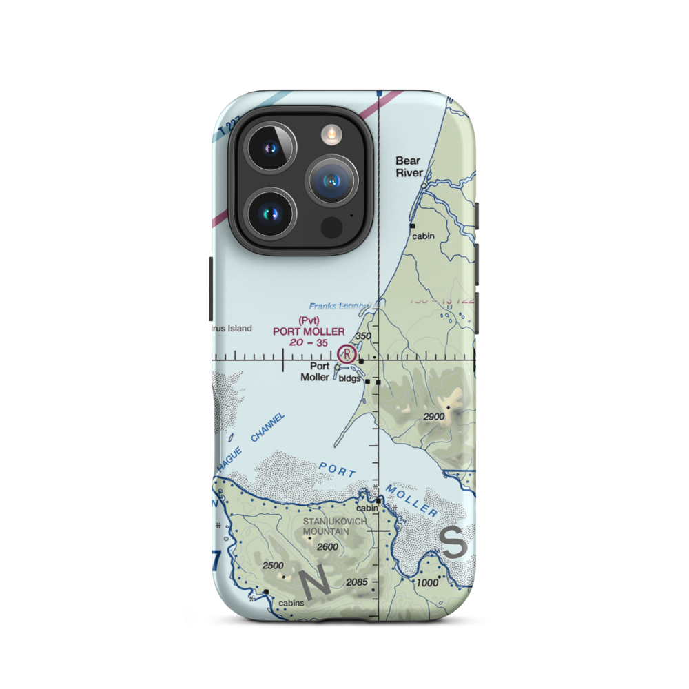 Port Moller Airport (1AK3) VFR Sectional  Tough iPhone Case iPhone 16 Pro model shown
