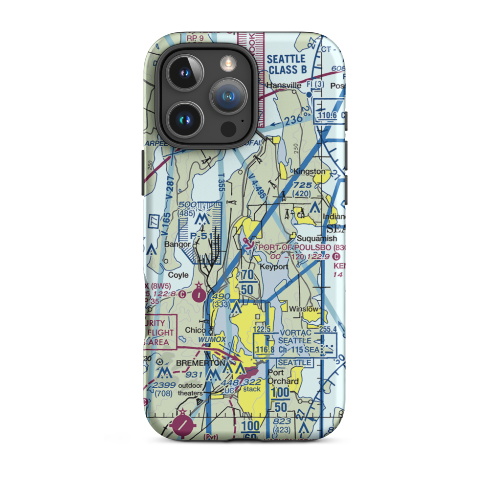 Port of Poulsbo Marina Moorage Seaplane Base (83Q) VFR Sectional  Tough iPhone Case iPhone 16 Pro Max model shown