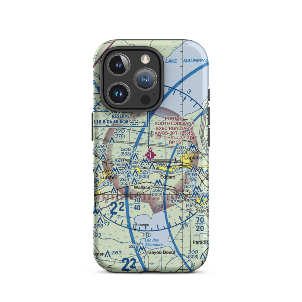 Port of South Louisiana Executive Regional Airport (APS) VFR Sectional  Tough iPhone Case iPhone 16 Pro model shown