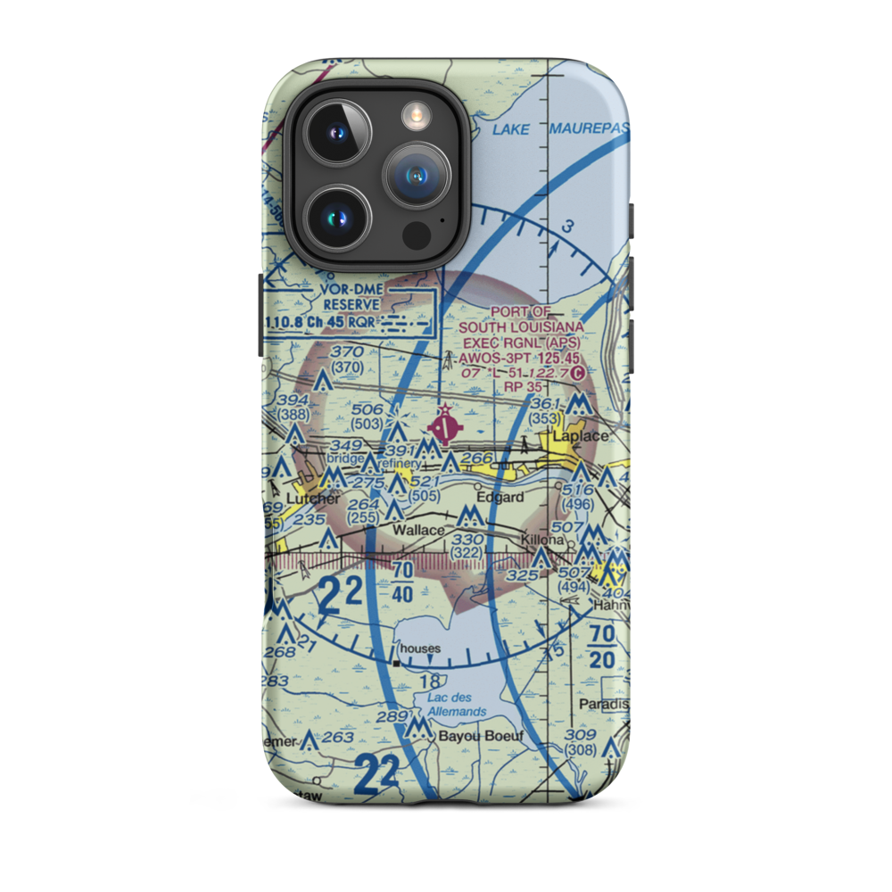 Port of South Louisiana Executive Regional Airport (APS) VFR Sectional  Tough iPhone Case iPhone 16 Pro Max model shown