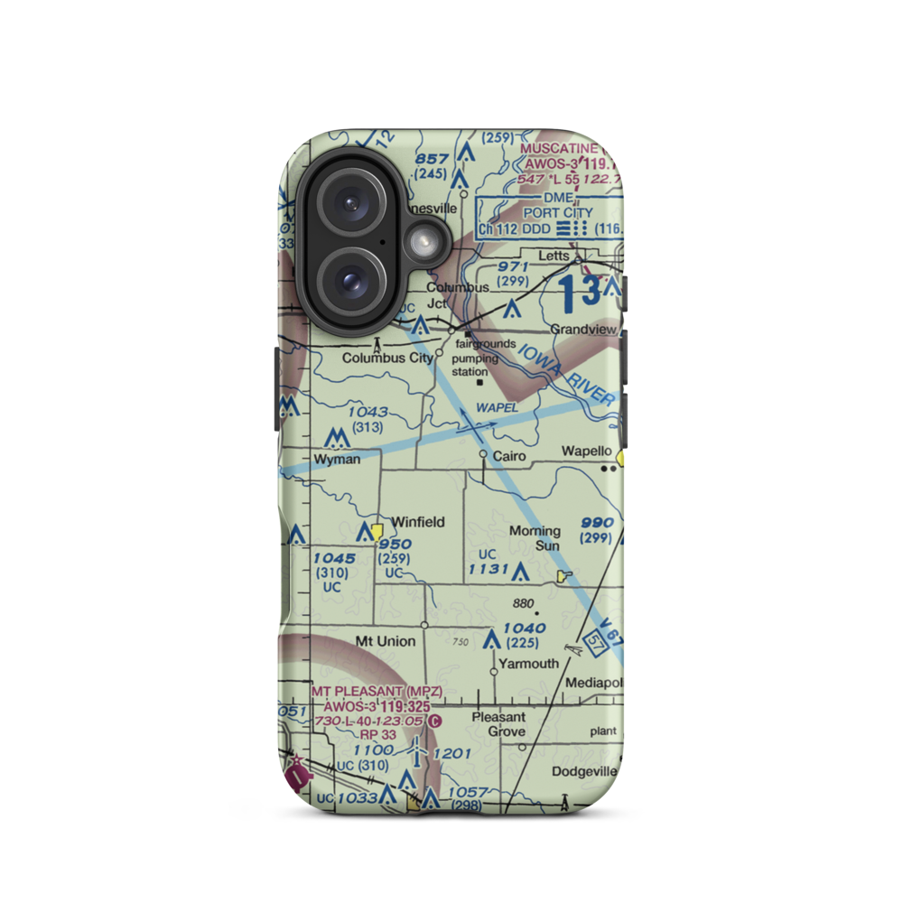 Port Paradise Farms Airport (8IA2) VFR Sectional  Tough iPhone Case iPhone 16 model shown