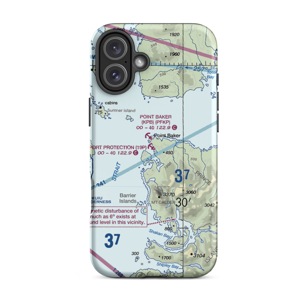 Port Protection Seaplane Base (19P) VFR Sectional  Tough iPhone Case iPhone 16 Plus model shown