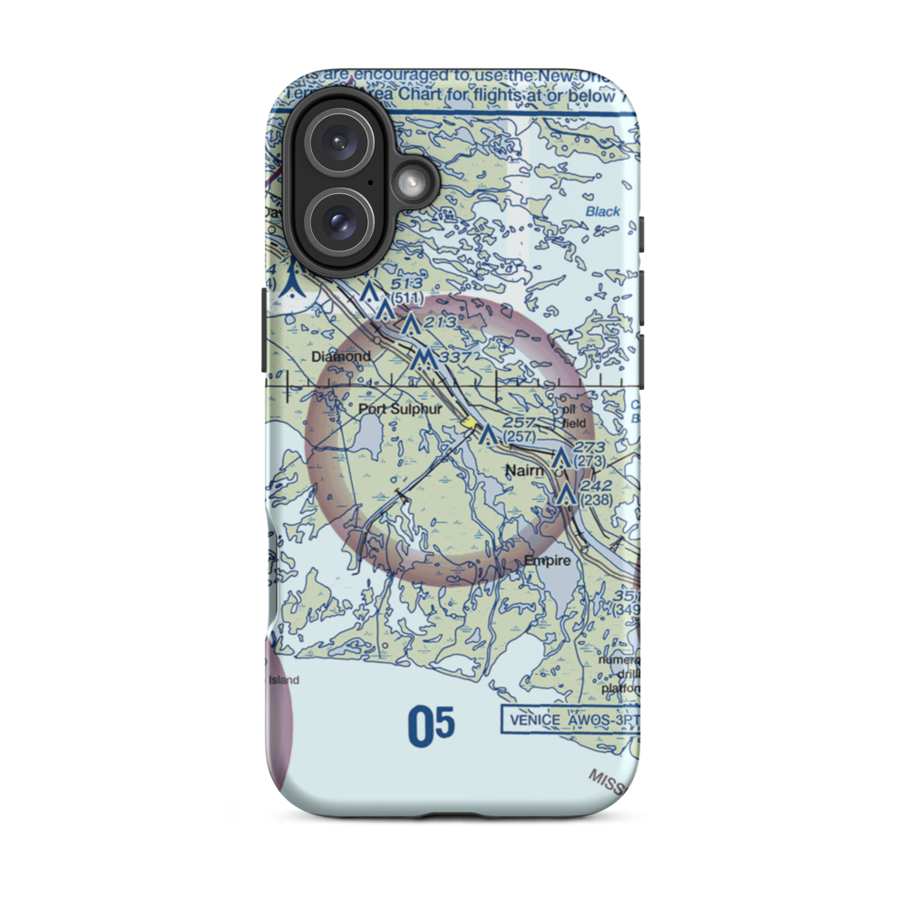 Port Sulphur Seaplane Base (4LA0) VFR Sectional  Tough iPhone Case iPhone 16 Plus model shown