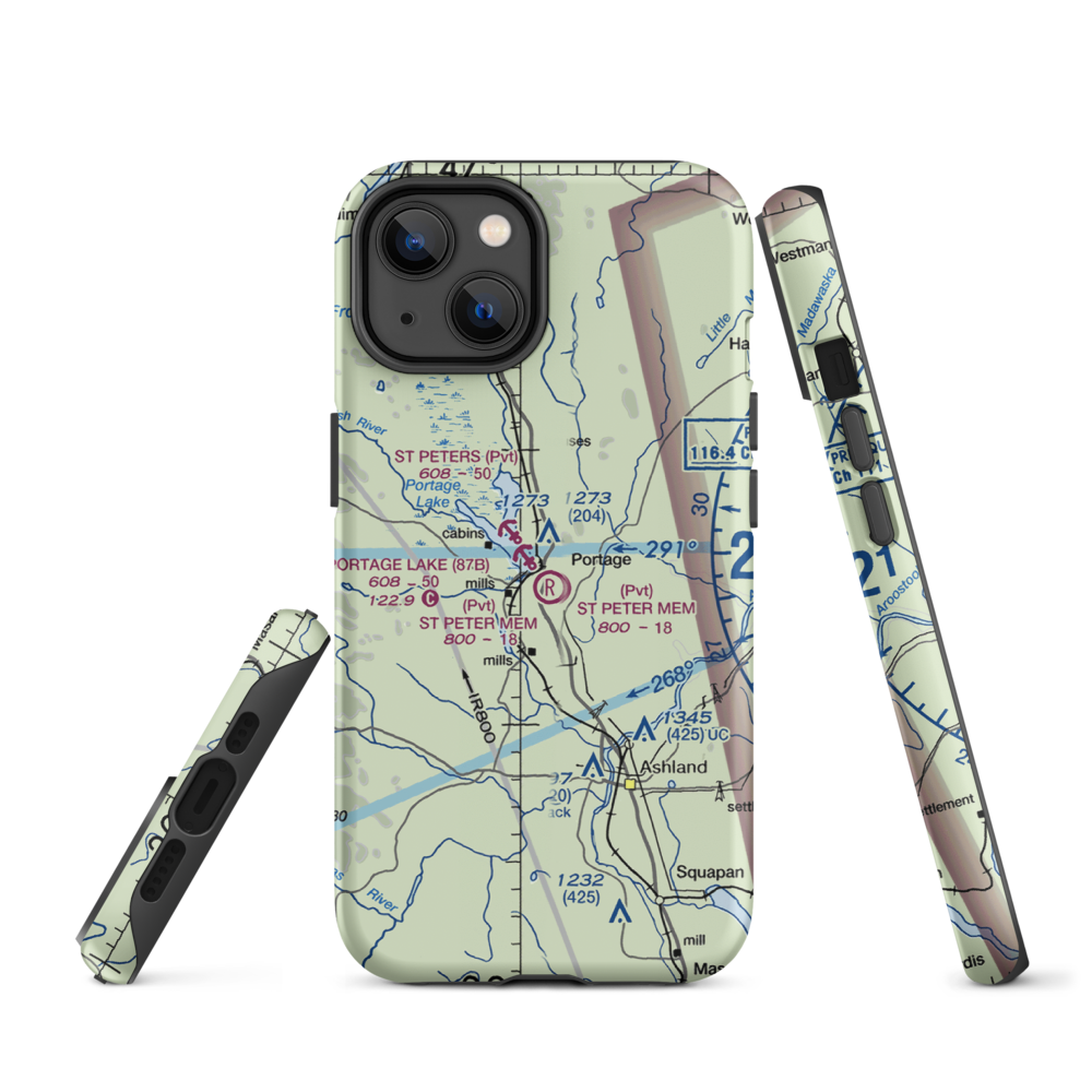 Portage Lake Municipal Seaplane Base (87B) VFR Sectional  Tough iPhone Case iPhone 14 model shown