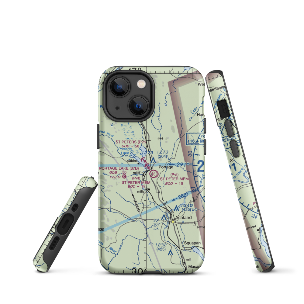Portage Lake Municipal Seaplane Base (87B) VFR Sectional  Tough iPhone Case iPhone 13 mini model shown