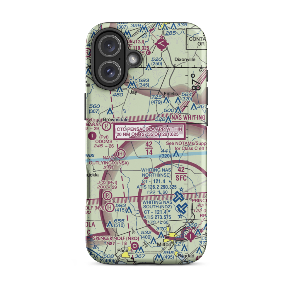 Porter Airport (FD82) VFR Sectional  Tough iPhone Case iPhone 16 Plus model shown