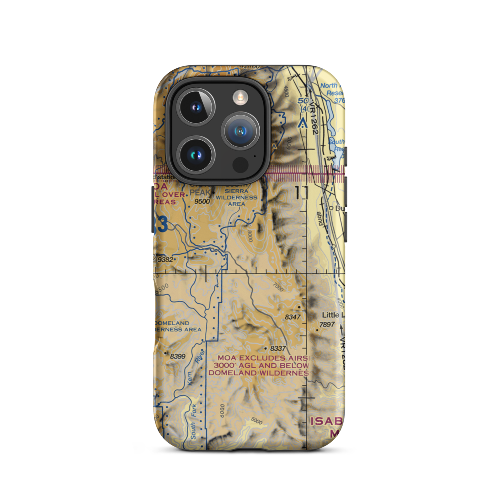 Porter Ranch Airport (68CN) VFR Sectional  Tough iPhone Case iPhone 16 Pro model shown