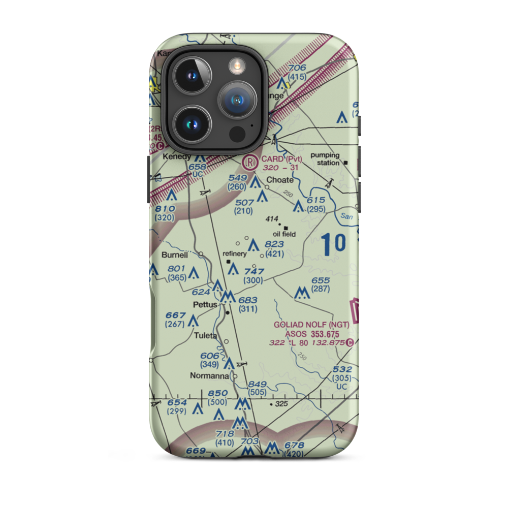 Porter Ranch Airport (87TX) VFR Sectional  Tough iPhone Case iPhone 16 Pro Max model shown