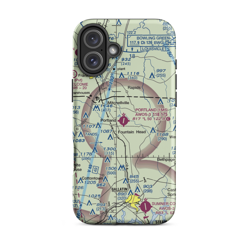 Portland Municipal Airport (1M5) VFR Sectional  Tough iPhone Case iPhone 16 Plus model shown