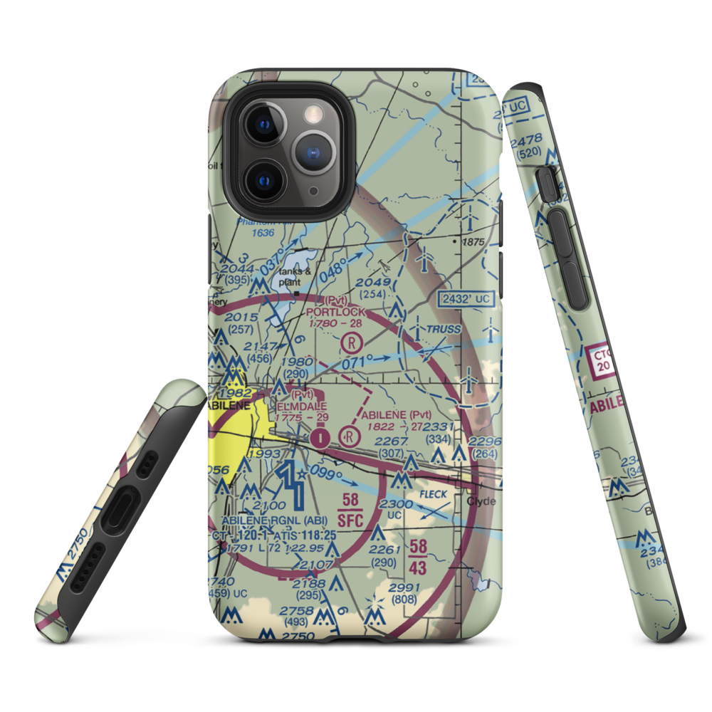Portlock Airfield (TX02) VFR Sectional  Tough iPhone Case iPhone 11 Pro model shown