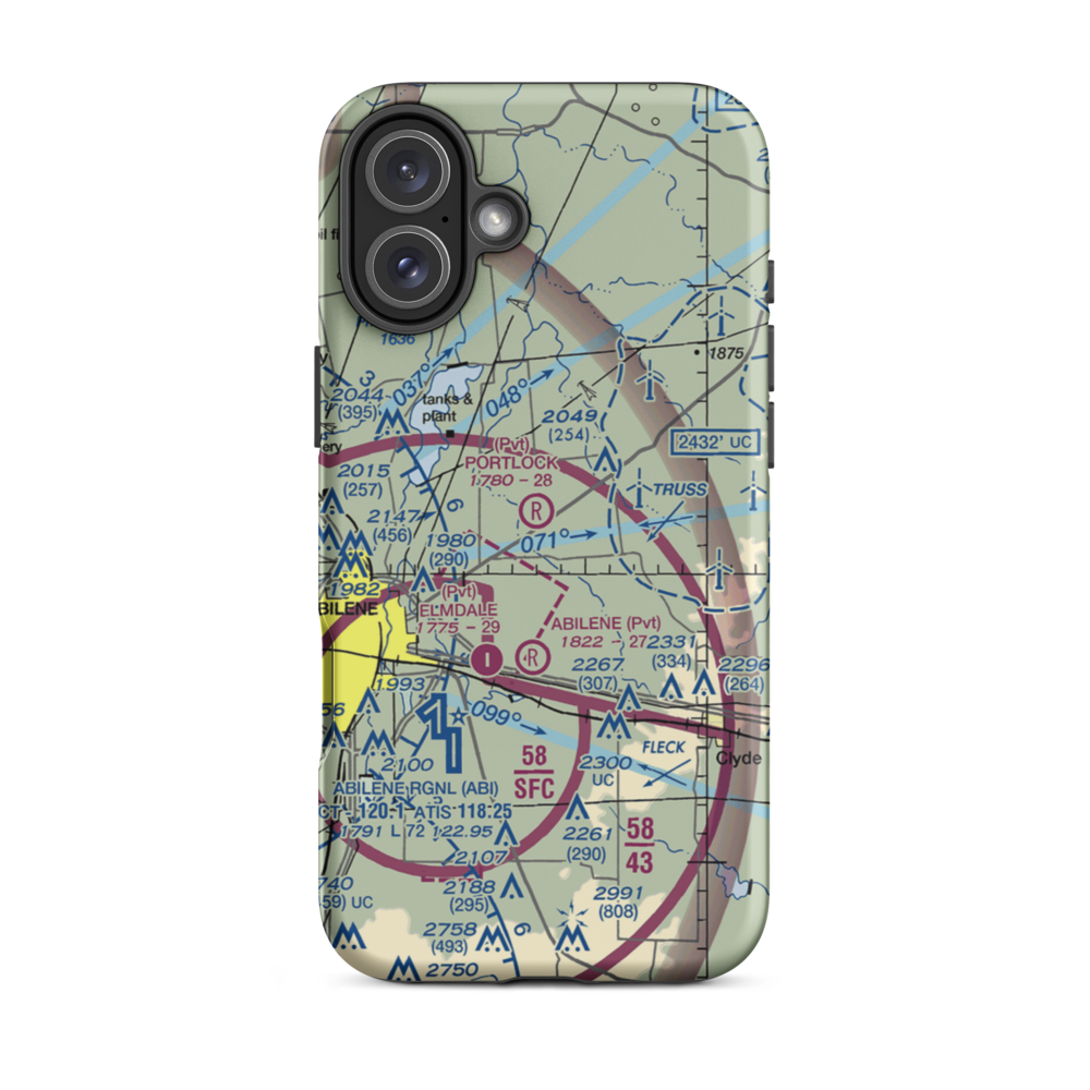 Portlock Airfield (TX02) VFR Sectional  Tough iPhone Case iPhone 16 Plus model shown