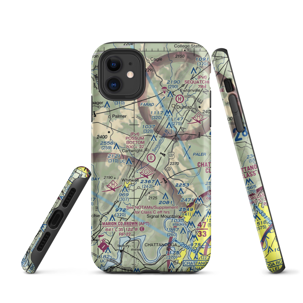 Possum Bottom Airport (TN89) VFR Sectional  Tough iPhone Case iPhone 11 model shown