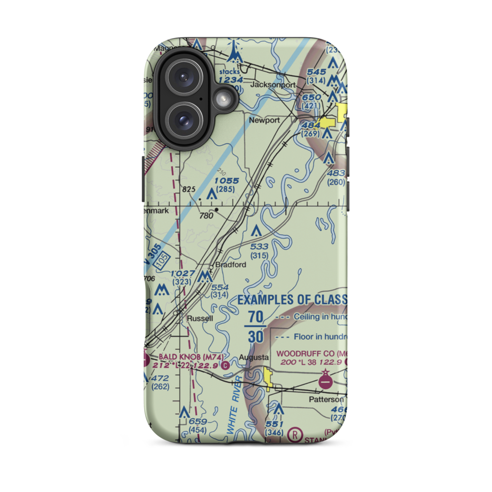 Possum Grape Exit (POSG) VFR Sectional  Tough iPhone Case iPhone 16 Plus model shown