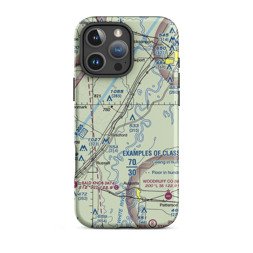 Possum Grape Exit (POSG) VFR Sectional  Tough iPhone Case iPhone 16 Pro Max model shown
