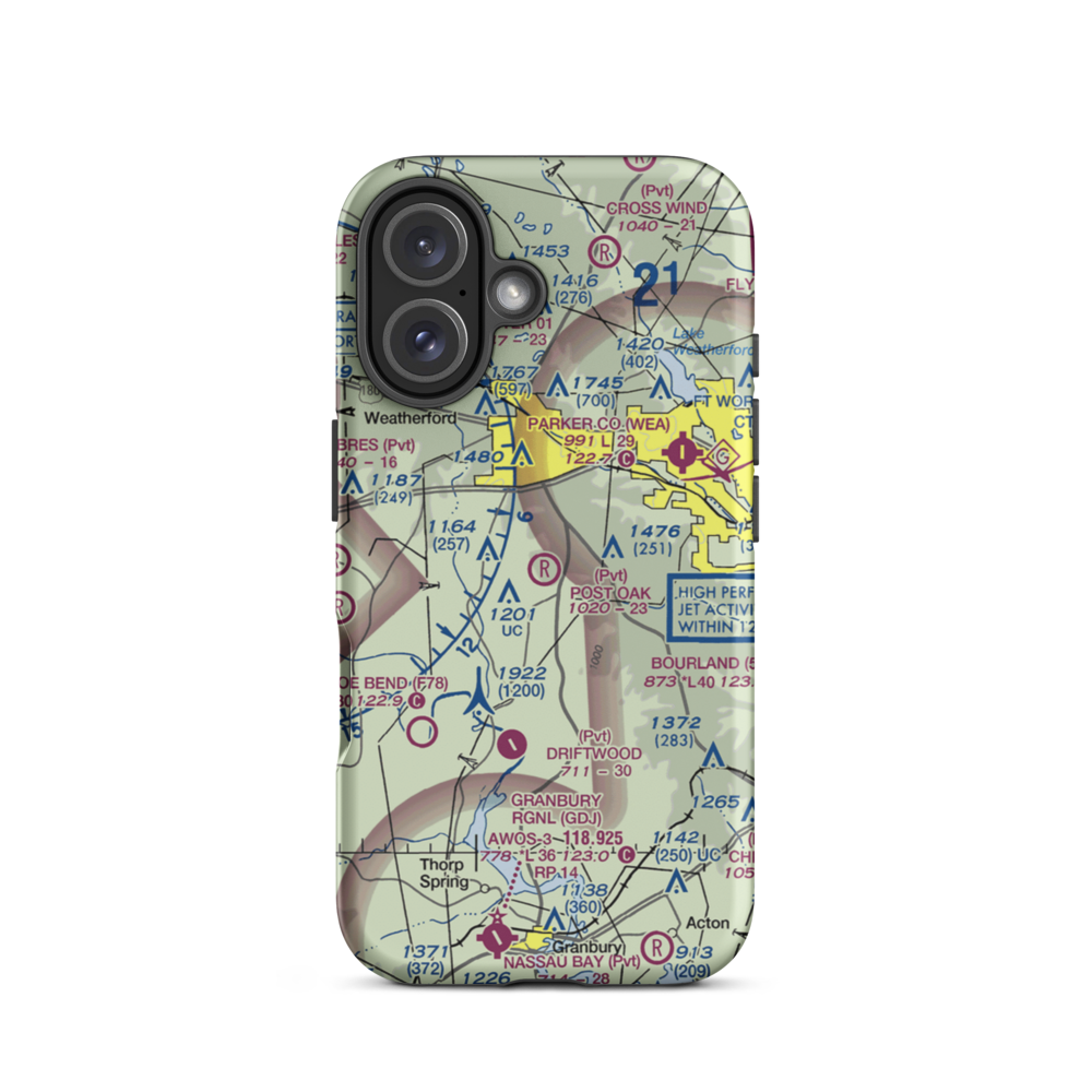 Post Oak Airfield (TA19) VFR Sectional  Tough iPhone Case iPhone 16 model shown