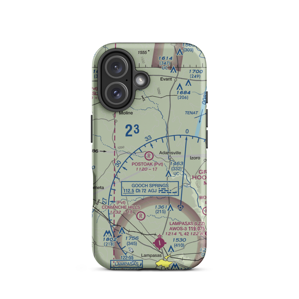 Postoak Airport (76TA) VFR Sectional  Tough iPhone Case iPhone 16 model shown