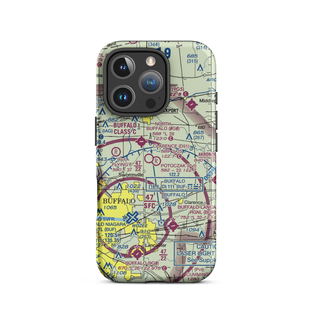 Potoczak Airport (NK19) VFR Sectional  Tough iPhone Case iPhone 16 Pro model shown