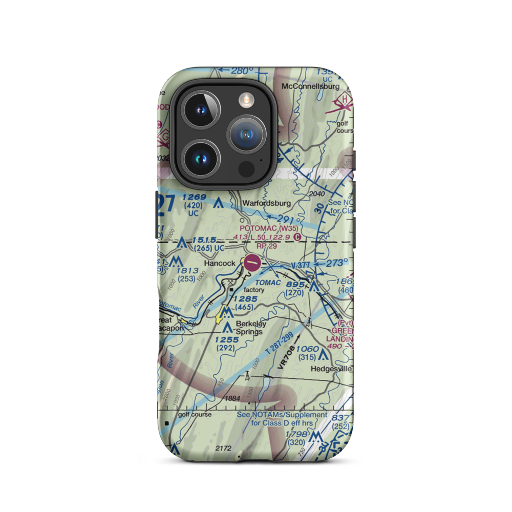 Potomac Airpark (W35) VFR Sectional  Tough iPhone Case iPhone 16 Pro model shown