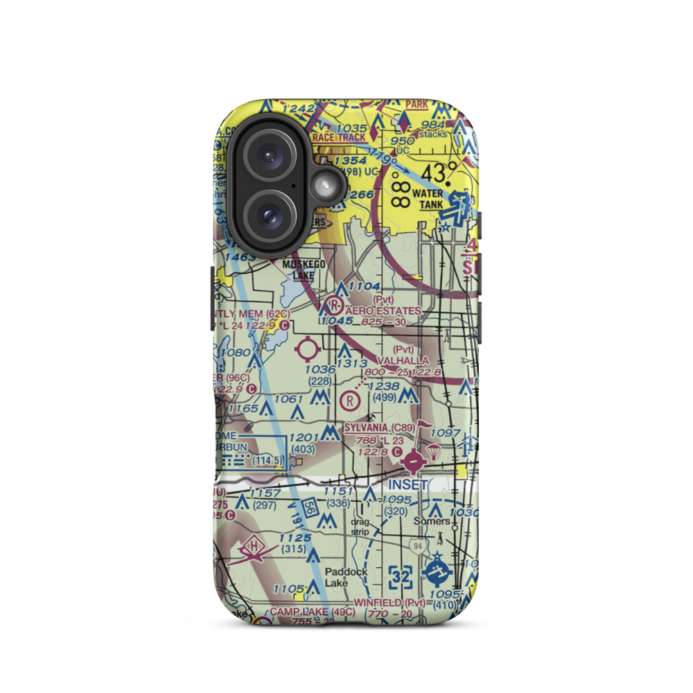 Potts Field (0WN5) VFR Sectional  Tough iPhone Case iPhone 16 model shown