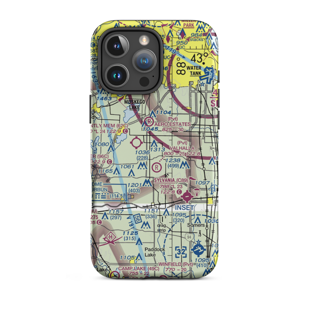 Potts Field (0WN5) VFR Sectional  Tough iPhone Case iPhone 16 Pro Max model shown