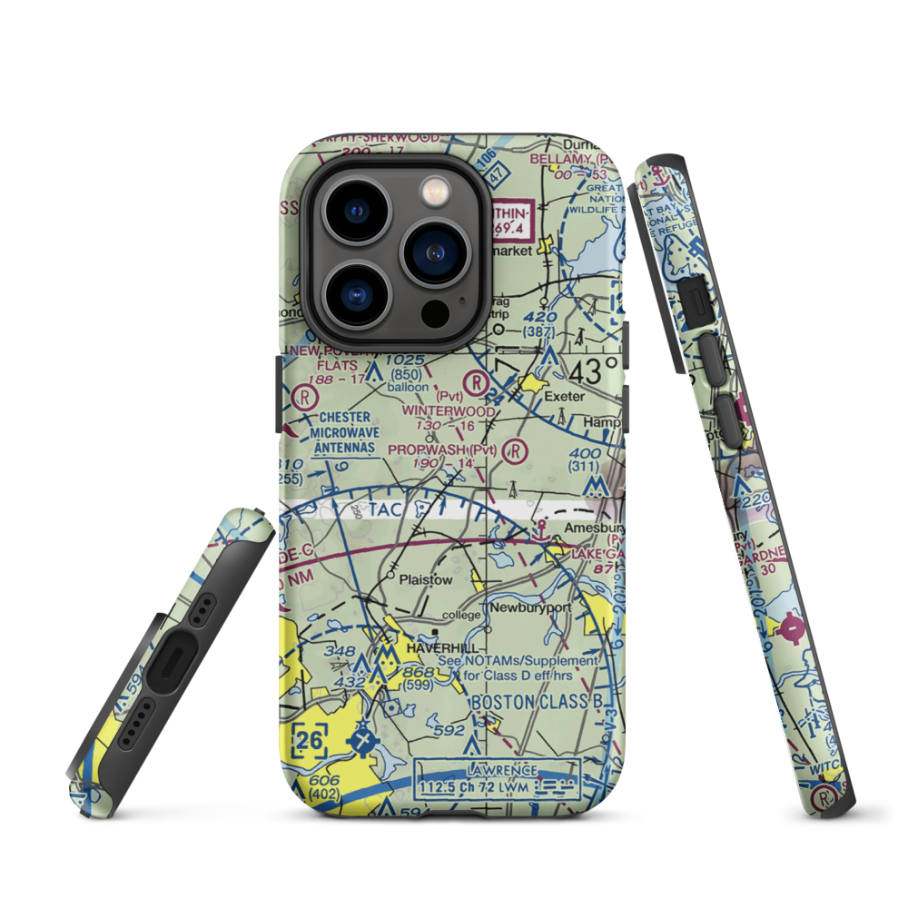 Pow-Wow Seaplane Base (NH64) VFR Sectional  Tough iPhone Case iPhone 14 Pro model shown