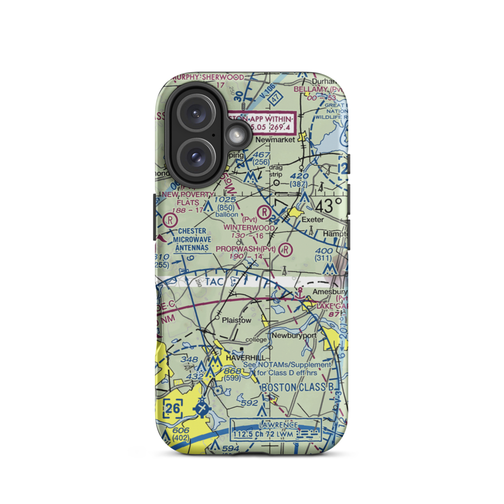 Pow-Wow Seaplane Base (NH64) VFR Sectional  Tough iPhone Case iPhone 16 model shown