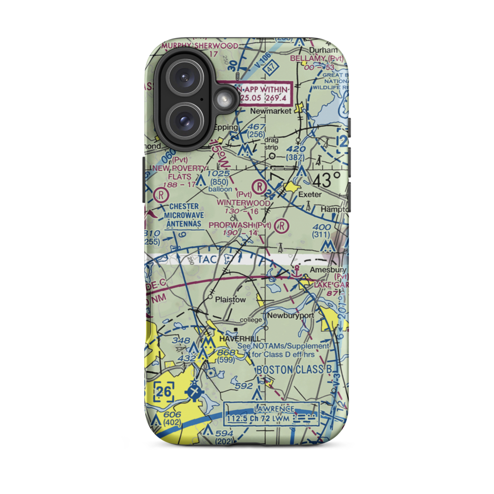 Pow-Wow Seaplane Base (NH64) VFR Sectional  Tough iPhone Case iPhone 16 Plus model shown