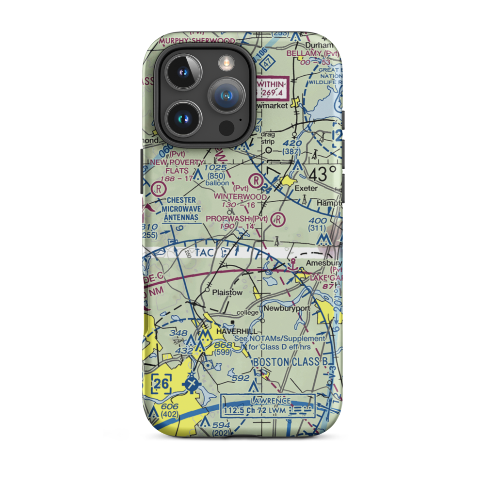 Pow-Wow Seaplane Base (NH64) VFR Sectional  Tough iPhone Case iPhone 16 Pro Max model shown
