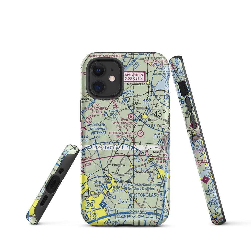 Pow-Wow Seaplane Base (NH64) VFR Sectional  Tough iPhone Case iPhone 12 mini model shown
