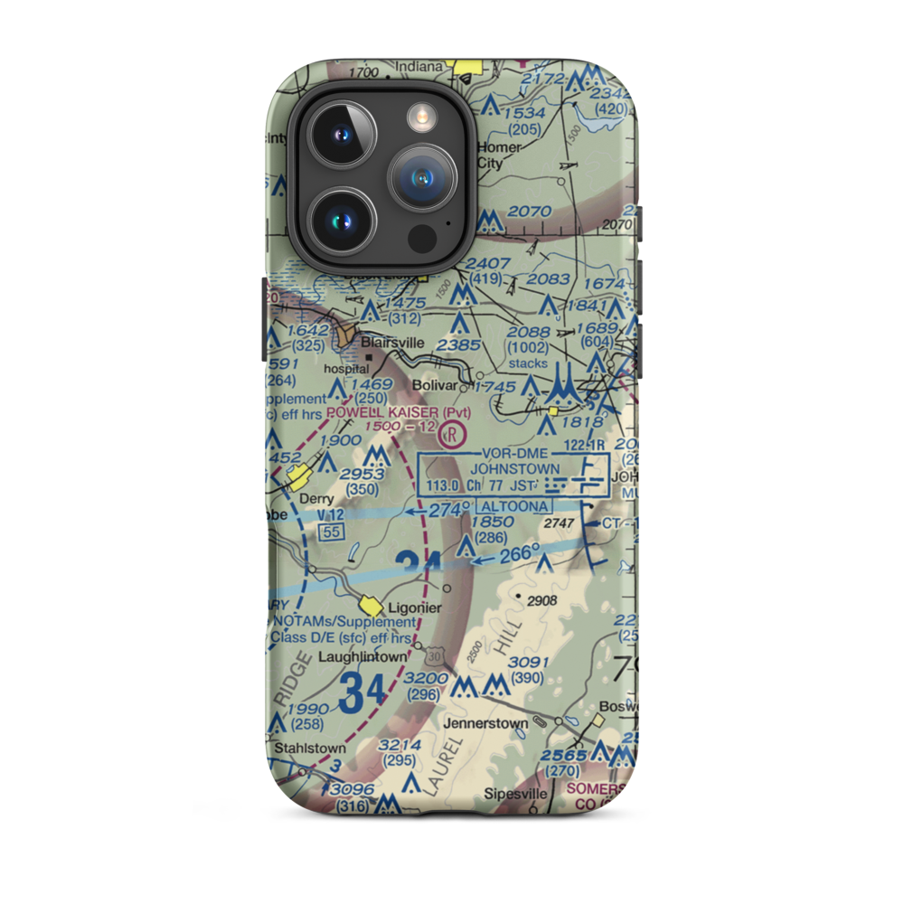 Powell Kaiser Airport (01PA) VFR Sectional  Tough iPhone Case iPhone 16 Pro Max model shown