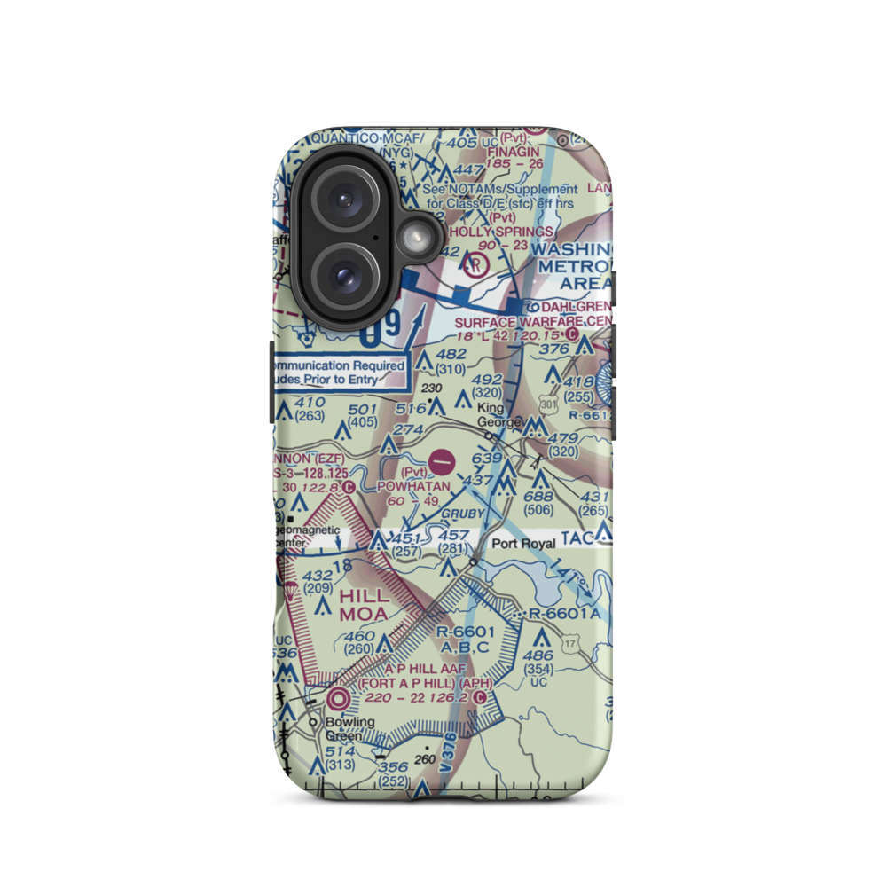 Powhatan Airport (VA57) VFR Sectional  Tough iPhone Case iPhone 16 model shown