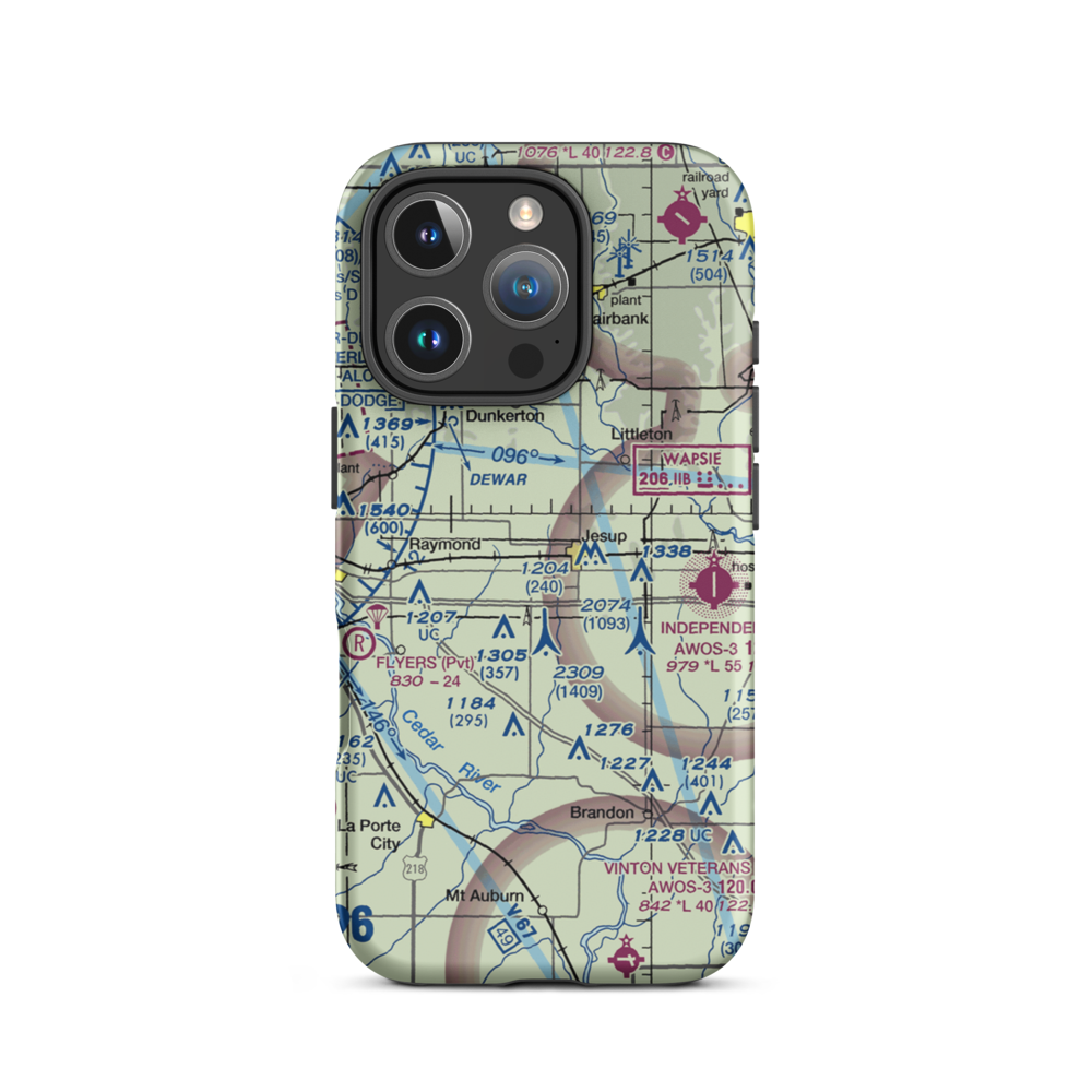 Poyner Airport (IA18) VFR Sectional  Tough iPhone Case iPhone 16 Pro model shown