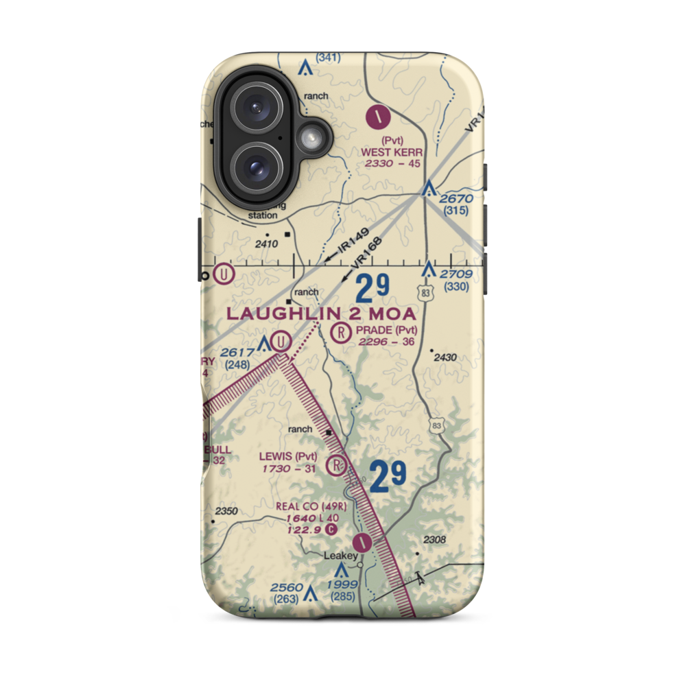 Prade Ranch Airport (57TE) VFR Sectional  Tough iPhone Case iPhone 16 Plus model shown