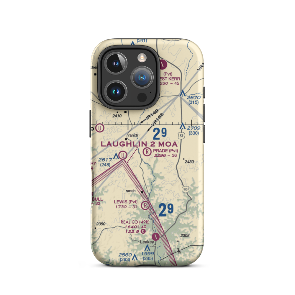 Prade Ranch Airport (57TE) VFR Sectional  Tough iPhone Case iPhone 16 Pro model shown