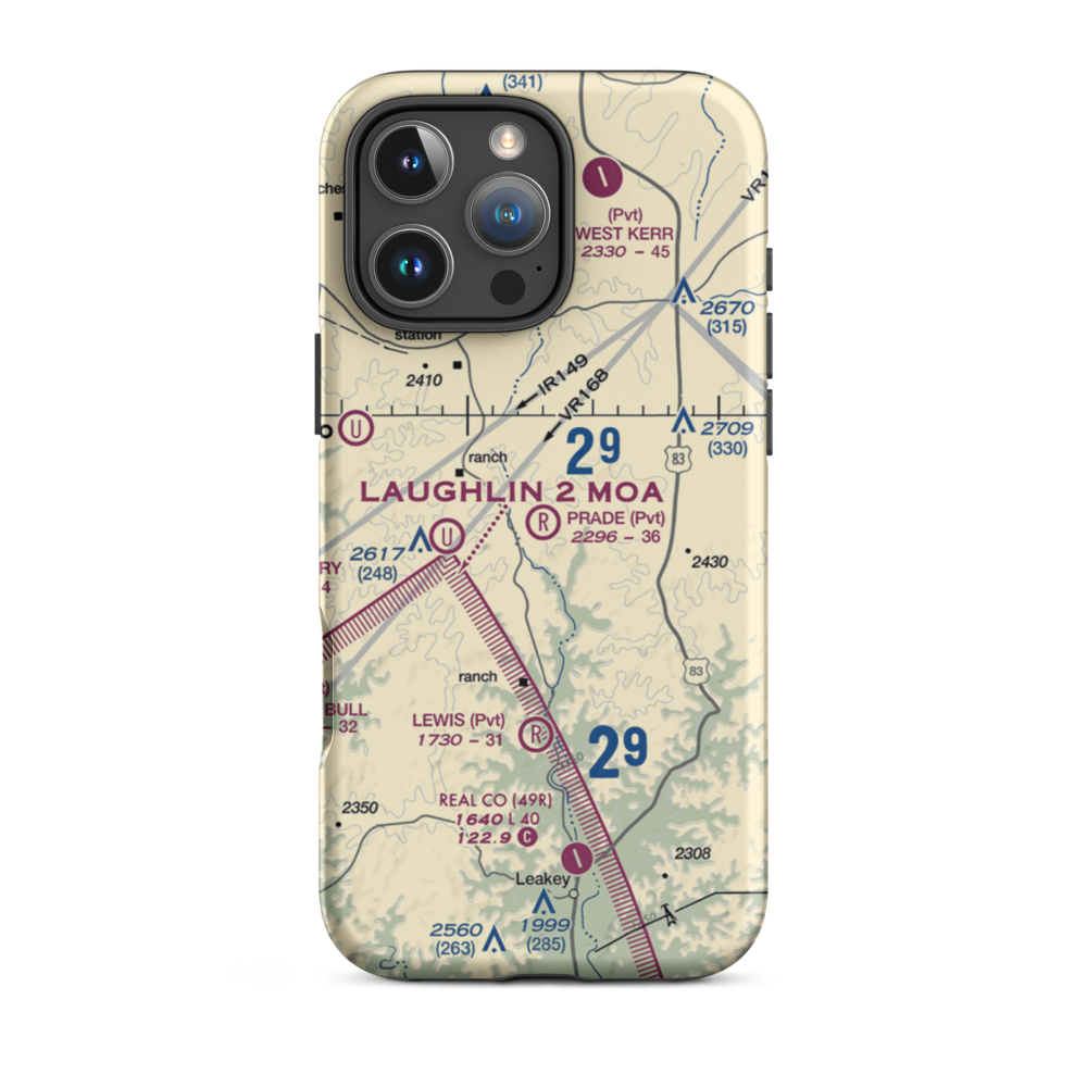 Prade Ranch Airport (57TE) VFR Sectional  Tough iPhone Case iPhone 16 Pro Max model shown