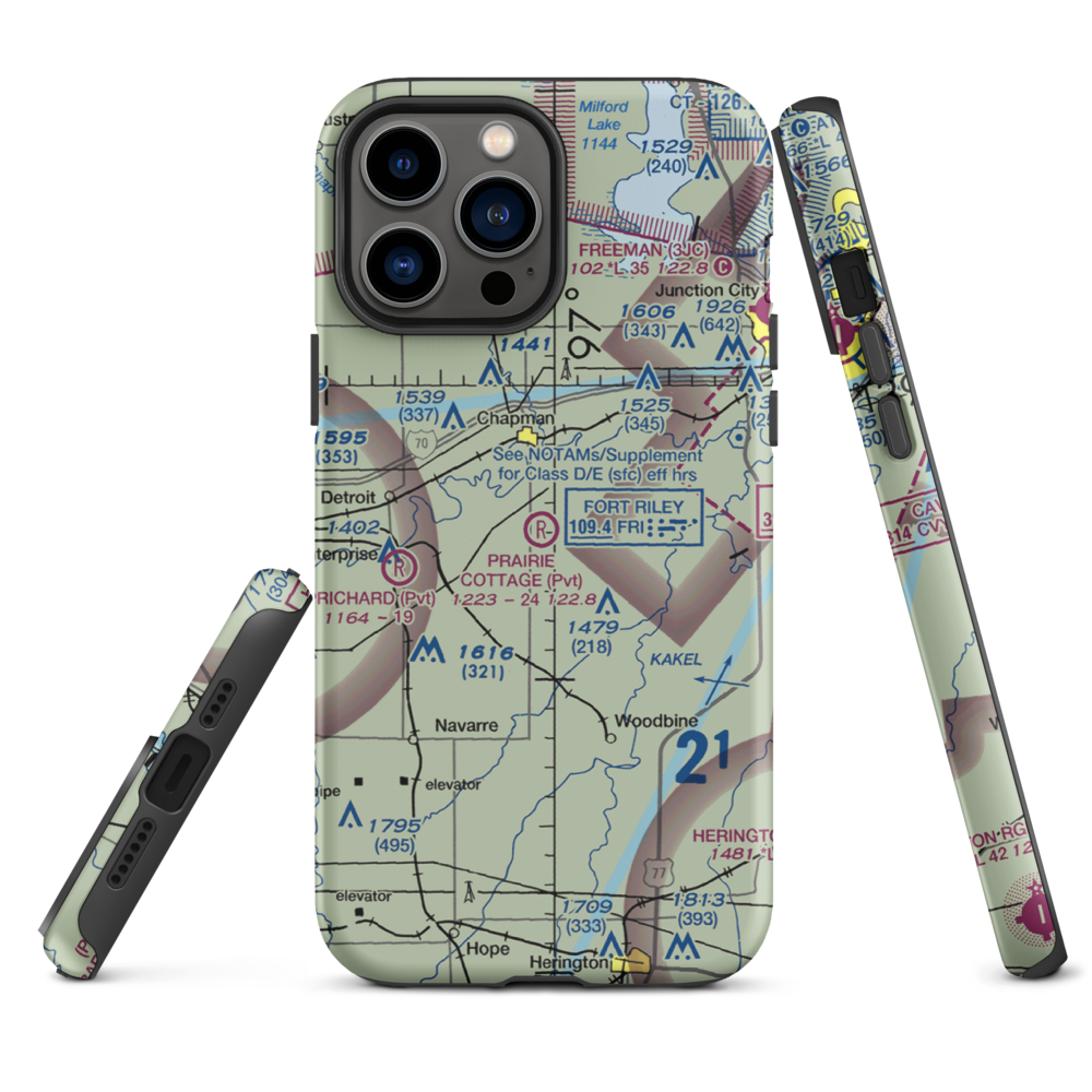Prairie Cottage Airport (8KS8) VFR Sectional  Tough iPhone Case iPhone 13 Pro Max model shown