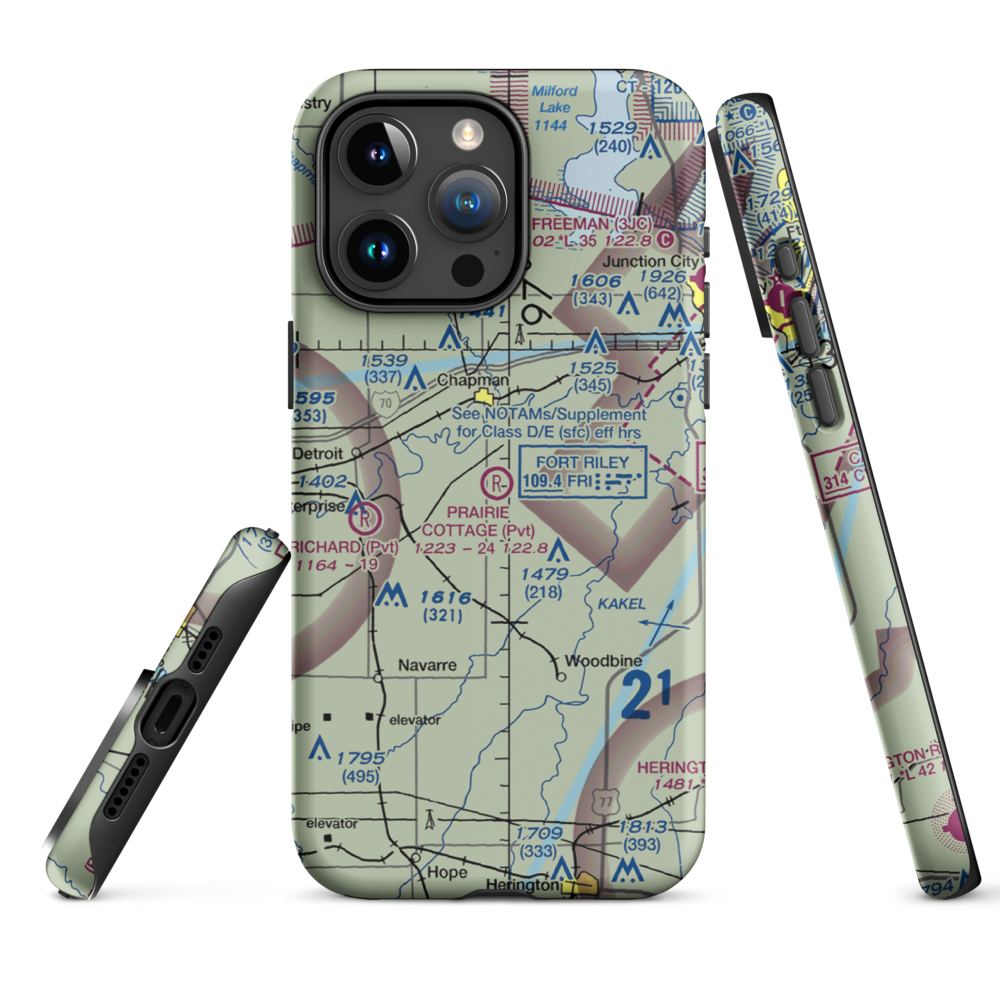 Prairie Cottage Airport (8KS8) VFR Sectional  Tough iPhone Case iPhone 15 Pro Max model shown