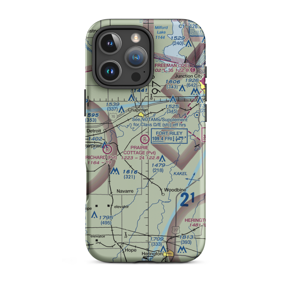 Prairie Cottage Airport (8KS8) VFR Sectional  Tough iPhone Case iPhone 16 Pro Max model shown