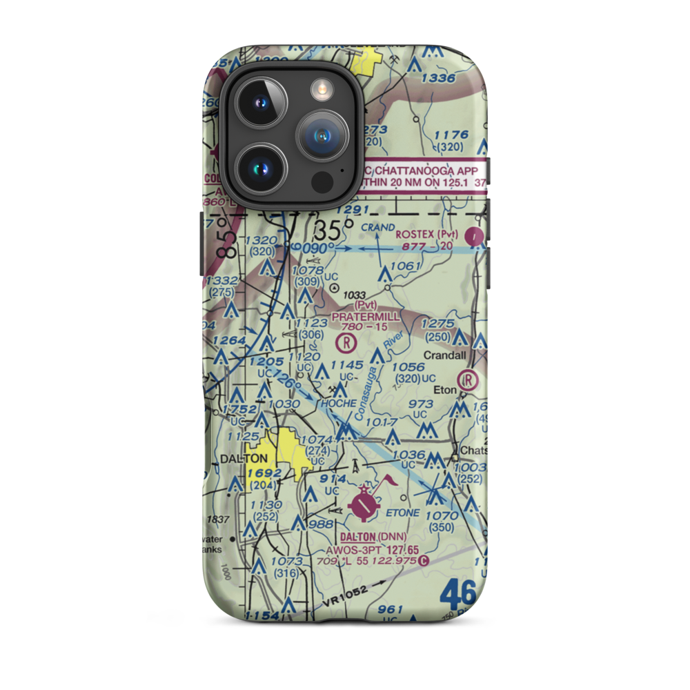 Pratermill Flight Park Airport (GA72) VFR Sectional  Tough iPhone Case iPhone 16 Pro Max model shown
