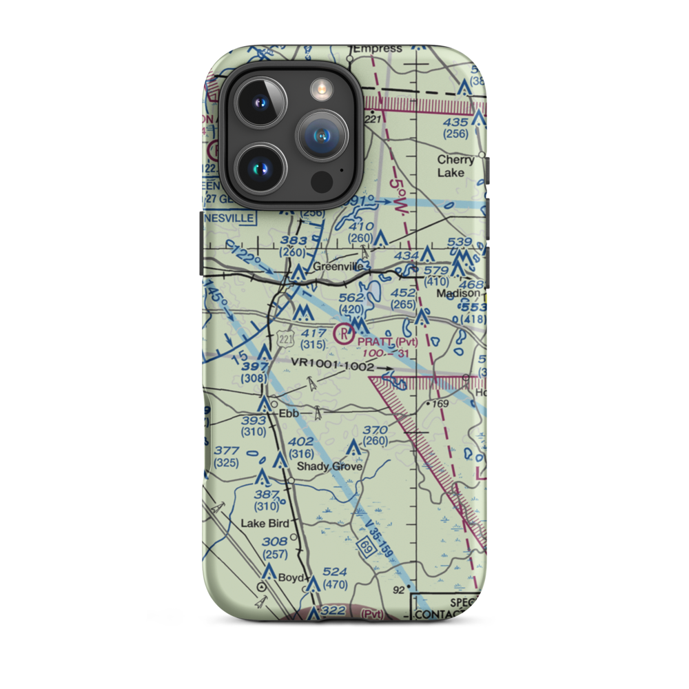 Pratt Airport (20FD) VFR Sectional  Tough iPhone Case iPhone 16 Pro Max model shown