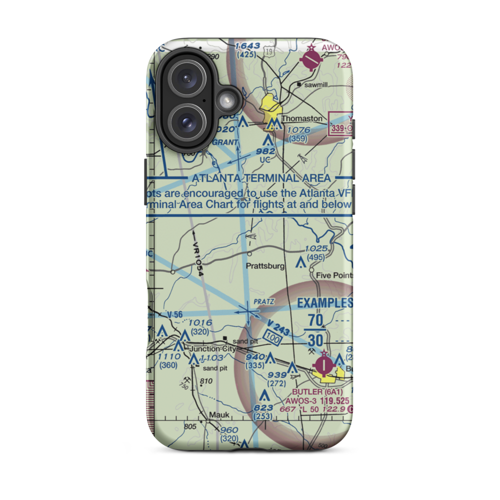 Prattsburg Airport (3GA1) VFR Sectional  Tough iPhone Case iPhone 16 Plus model shown