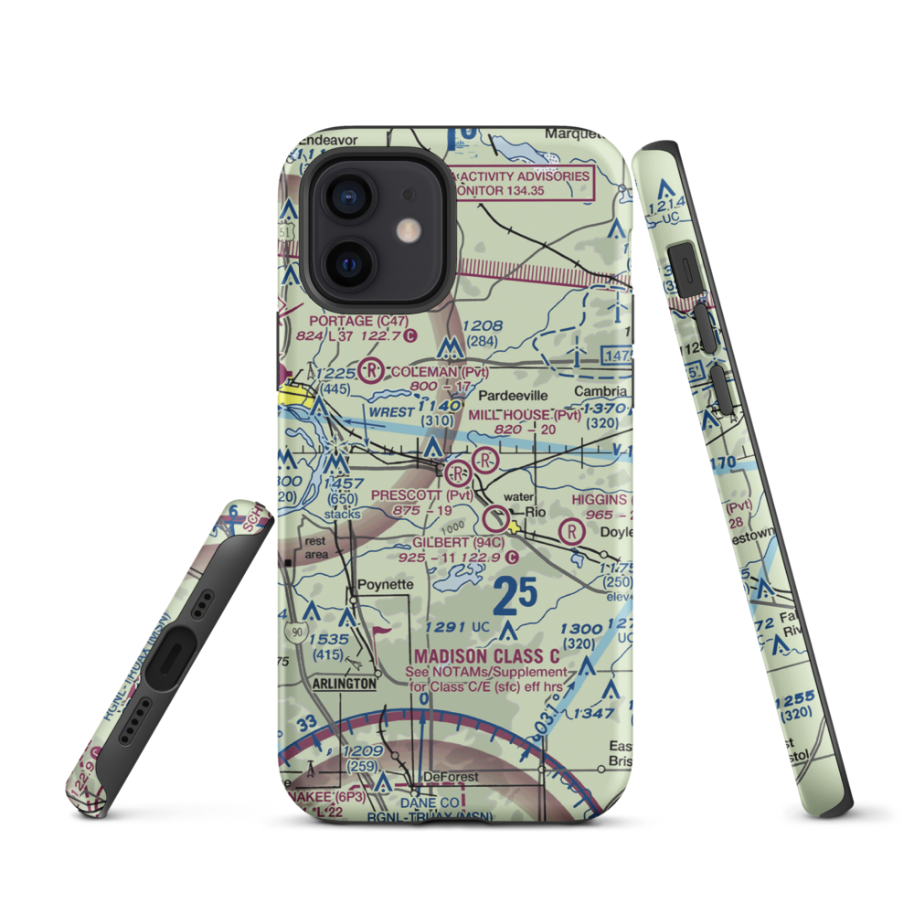 Prescott Field (WS32) VFR Sectional  Tough iPhone Case iPhone 12 model shown