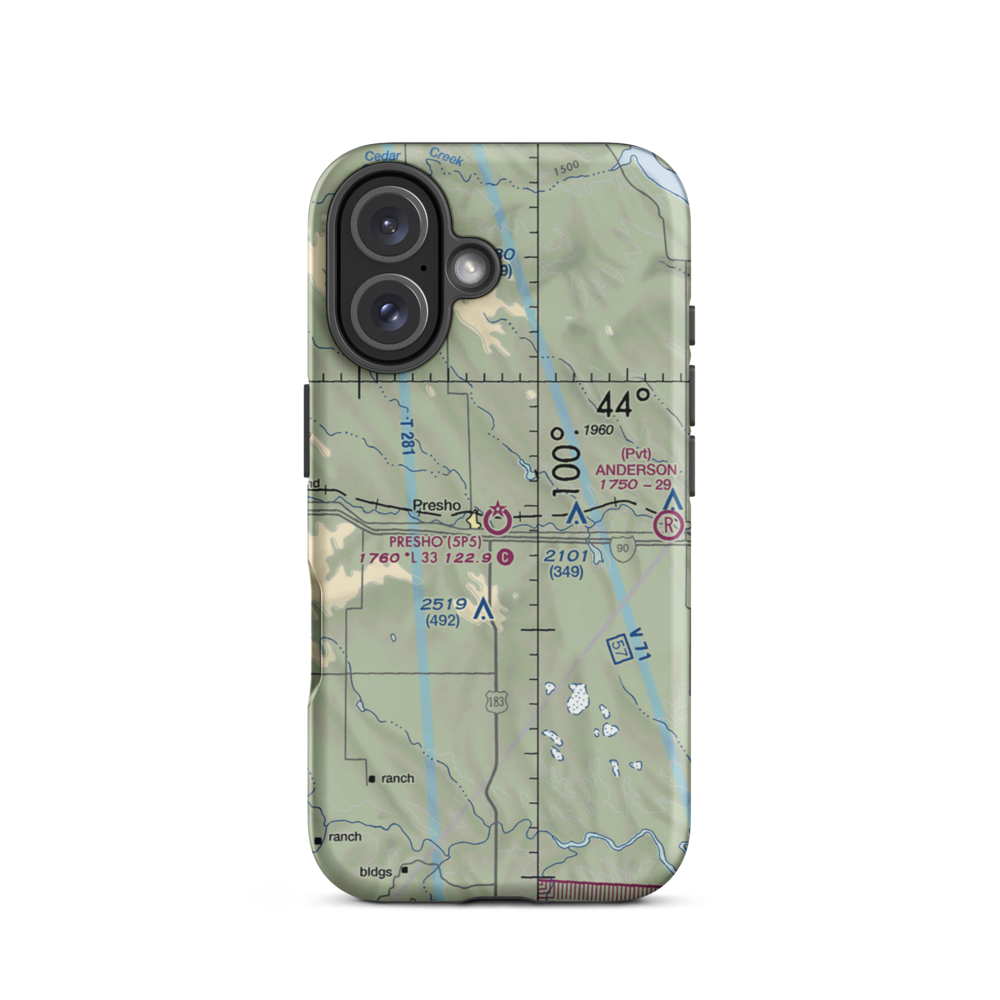 Presho Municipal Airport (5P5) VFR Sectional  Tough iPhone Case iPhone 16 model shown